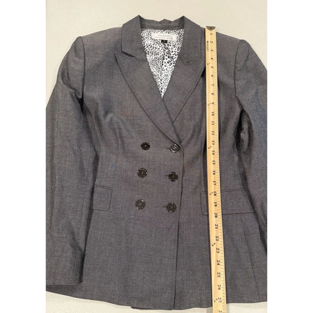 Tahari Blazer Womens 16 Gray Jacket Suit Separate Career Office Work Business